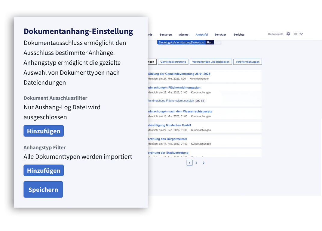 Dokumentenausschluss um bestimmte Anhänge auszuschließen
